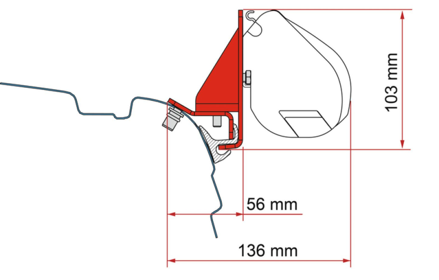 Fiamma F35 Kit VW T5/T6 Combi Rail Bracket