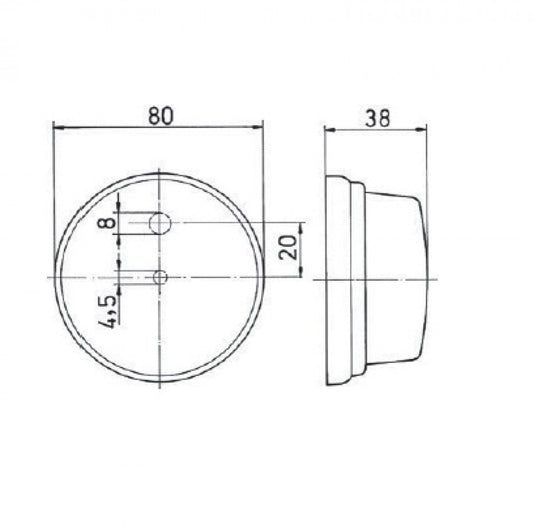 Jokon Breedtelicht PLR272 met Reflector Rond Opbouw Wit 12/24V