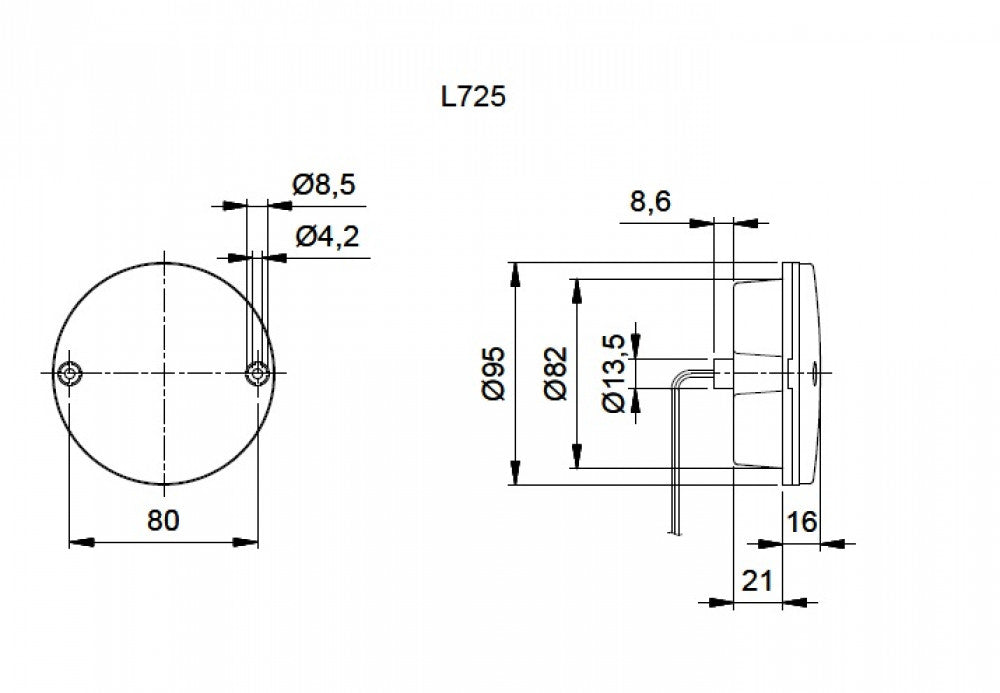 Jokon Knipperlicht/Achterlicht LED 725 Rond Rood/Wit