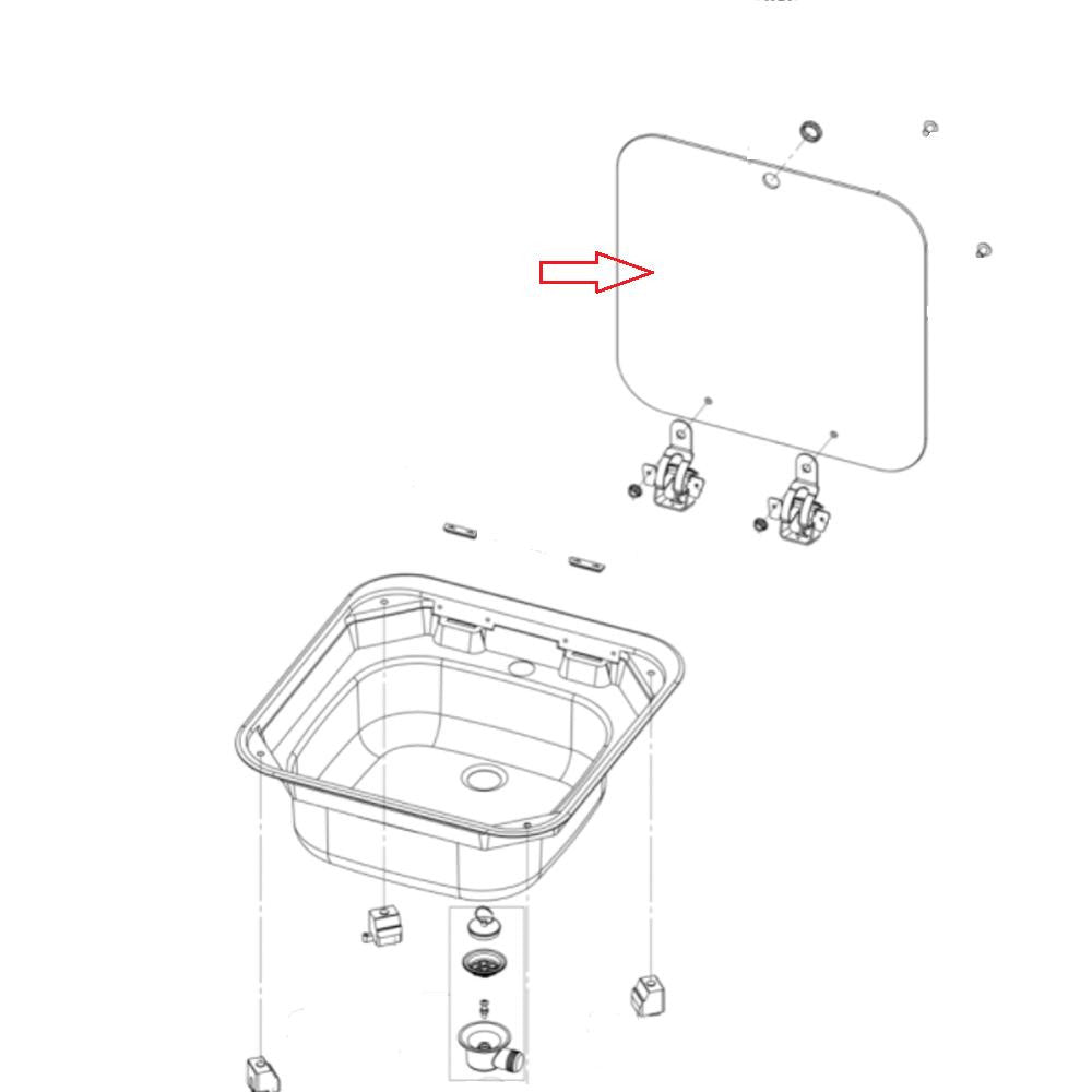 Dometic Spoelbak Glasdeksel SNG4244