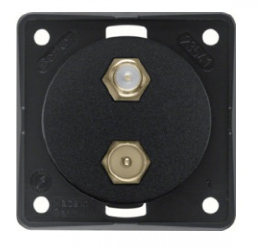 Berker Contactdoos TV + SAT Inbouw Zwart Mat