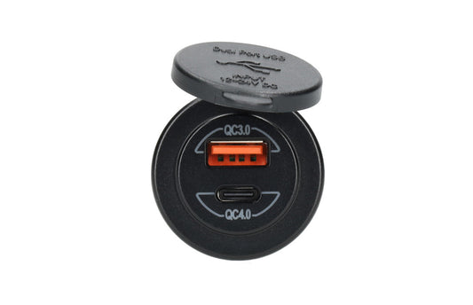 Power Line Contactdoos USB-A QC3.0 + USB-C QC4.0 Lader