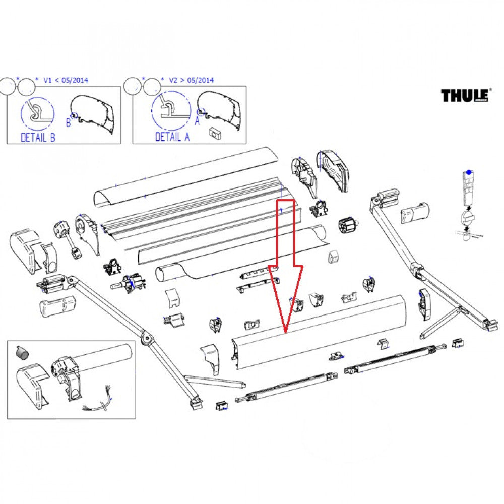 Thule lead rail 6200 3,00m white