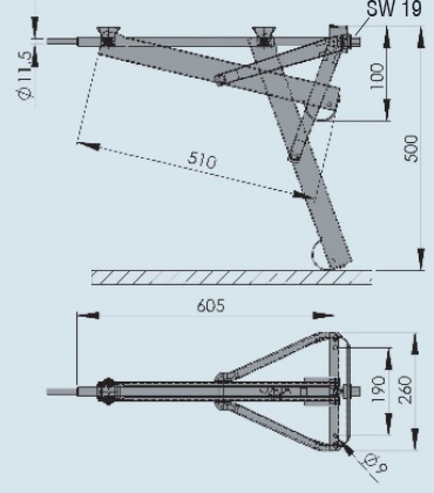 AL-KO Uitdraaisteun 800kg 19x60.5cm