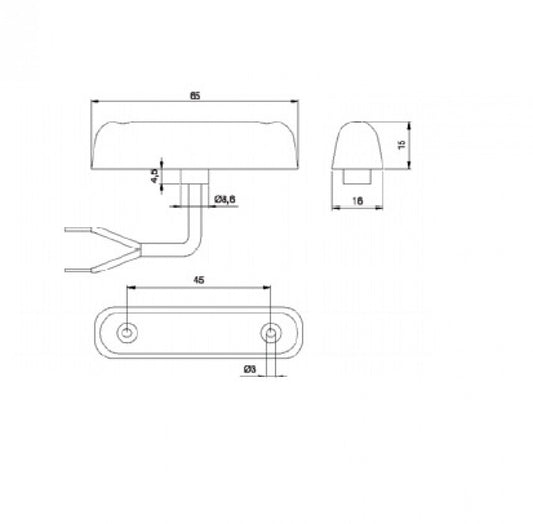 Jokon Breedtelicht LED PL24-2 Rechthoekig Opbouw Wit