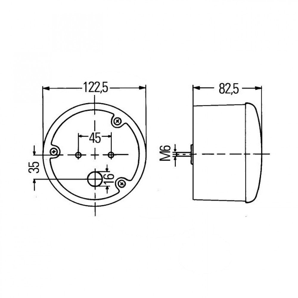 Hella Knipperlicht/Achteruitrijlicht Rond Oranje/Wit 12/24V