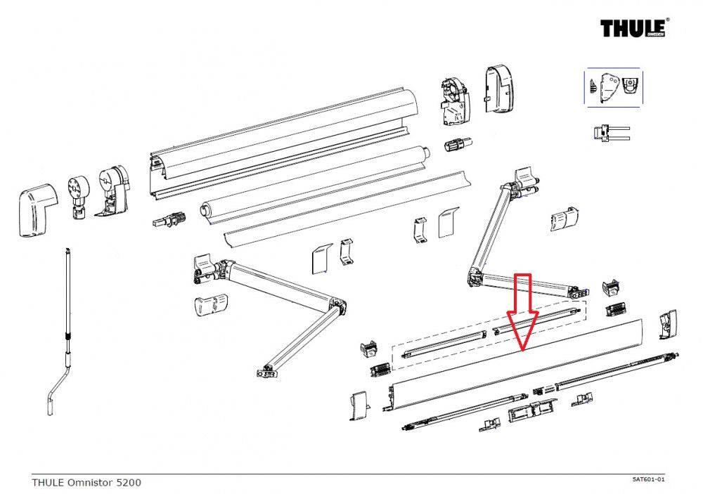 Thule Lead Rail 5200 4.00 Wit