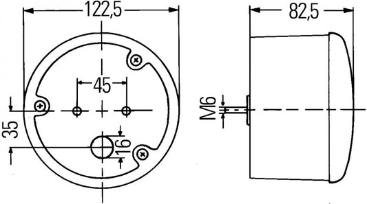 Hella Remlicht Rond Rood 12/24V