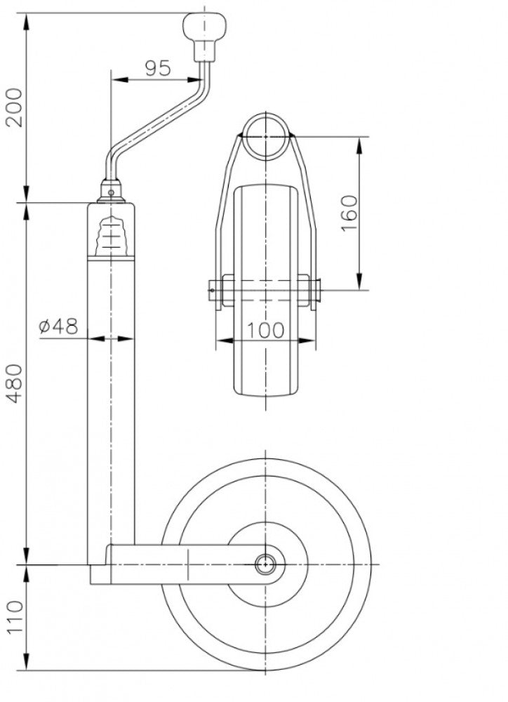 Winterhoff Neuswiel Kunststof Velg 215x70mm 48mm