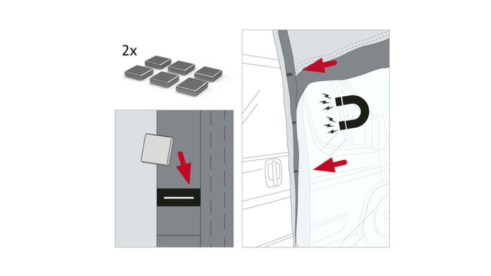 Fiamma Privacy Room 300 Ducato H3 Magneet