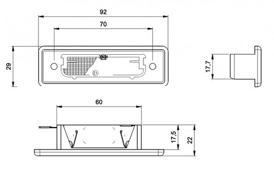 Jokon Kentekenverlichting K570 Inbouw Links 12/24V