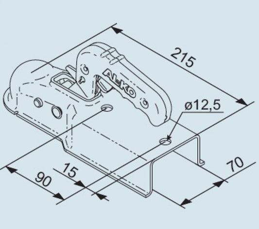 AL-KO Koppeling AK7 750kg Vierkant 70mm