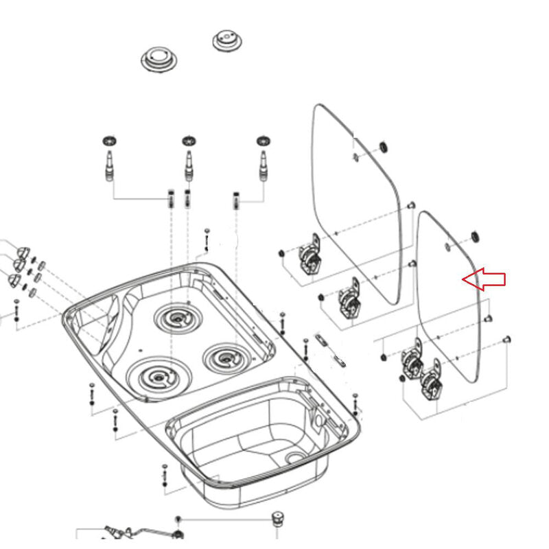 Dometic MO7103 glasplaat gaspit