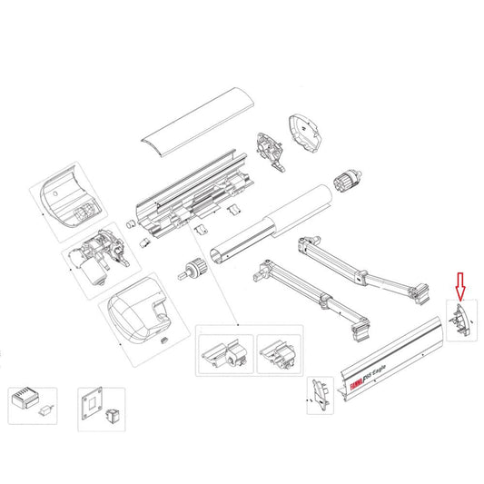 Fiamma Eindkap Lead Rail Rechts Polar White F65L 400-490 018