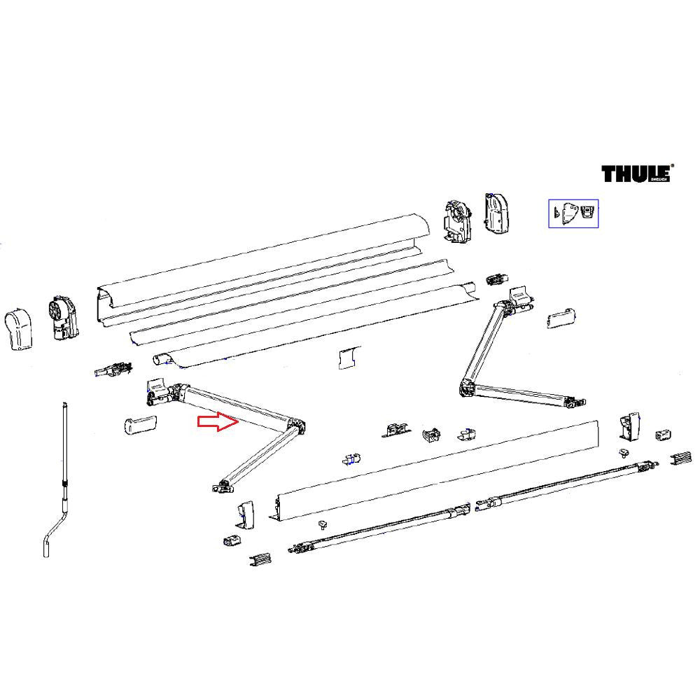 Thule 4900 Scharnierarm Links 300-350