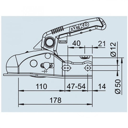 AL-KO Koppeling AK161 1600kg Rond 35/45/50mm