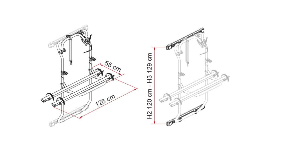 Fiamma Kit Bars Carry-Bike DJ Transit >2014 Deep Black