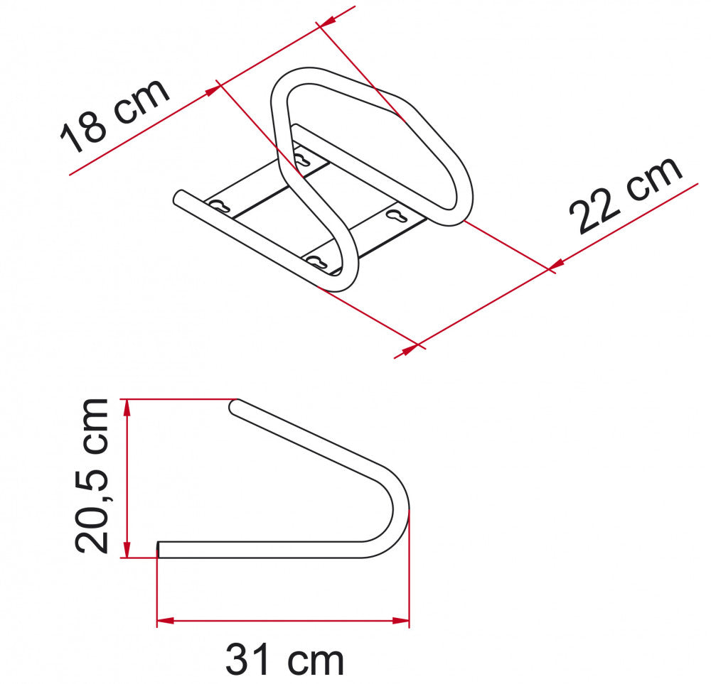 Fiamma Moto Wheel Chock Front 05781-01