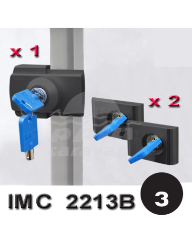 IMC sloten set 1x binnendeurslot met binnenvergrendeling + 2 x garagedeur inbouw zwart