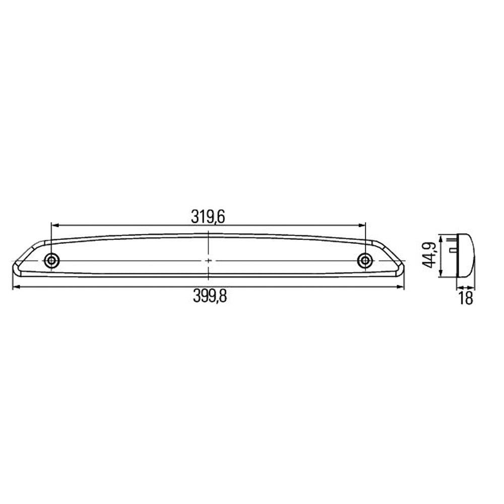 Hella Derde Remlicht LED 24V Zelfklevend Rood