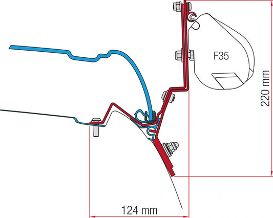 Fiamma Mercedes V-Class/Marco Polo Kit H1-L2 >2014 F35/F45