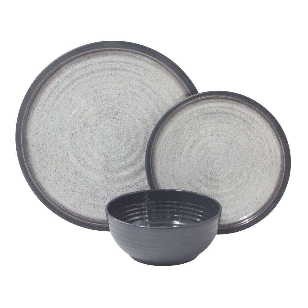 ViaMondo Melamine Servies Graniet 12-delig