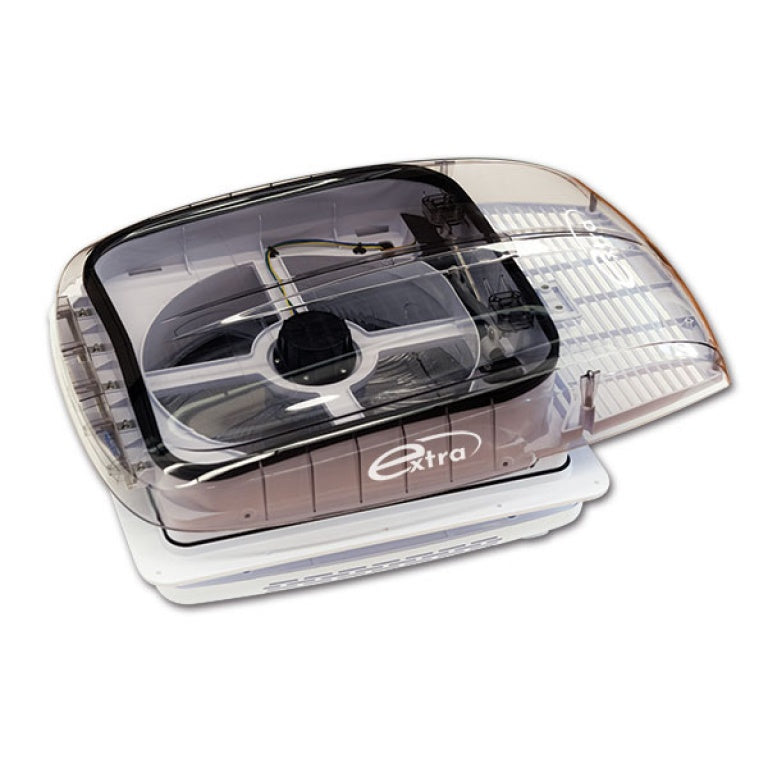 ExtraFAN dakluik transparant met ventilator 12Volt