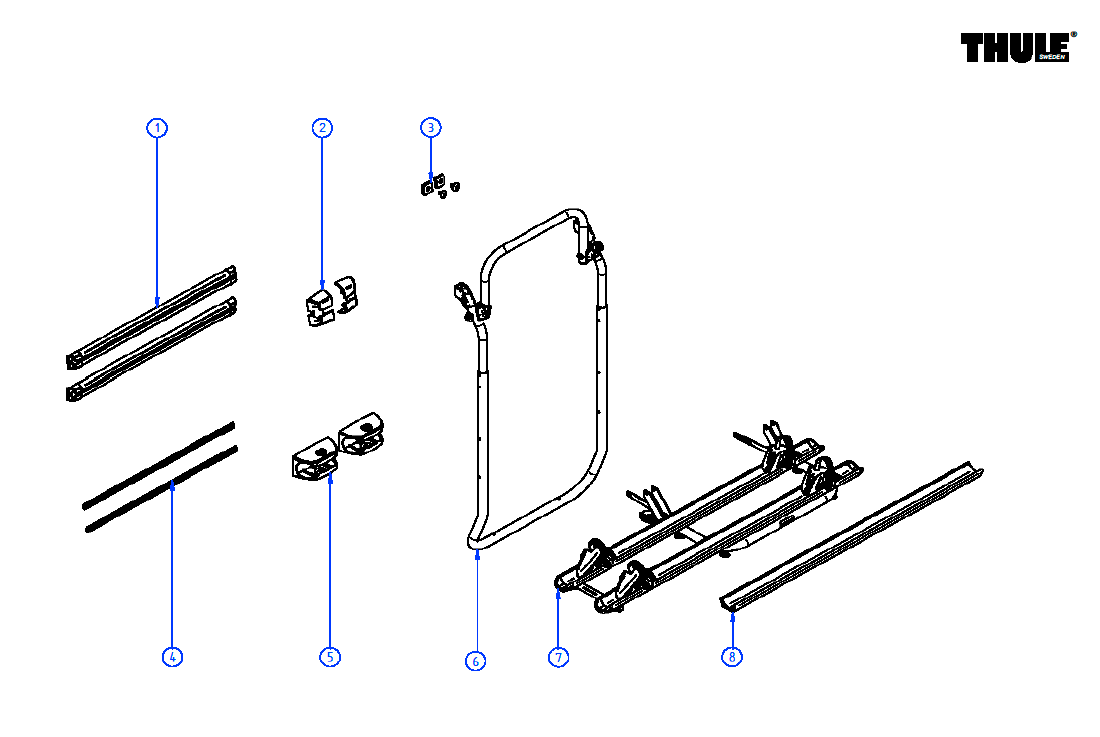 Thule Elite VAN XT montagejuk boven en onder zwart voor Sprinter/Crafter