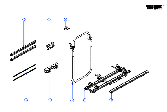 Thule Elite VAN XT montagejuk boven en onder zwart voor Sprinter/Crafter