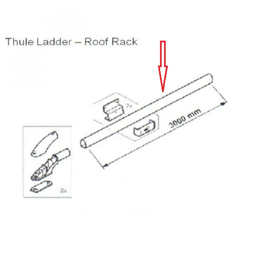 Thule Oval Tube L=3,0m Geanodiseerd