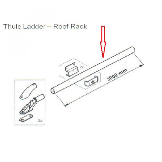Thule Oval Tube L=3,0m Geanodiseerd