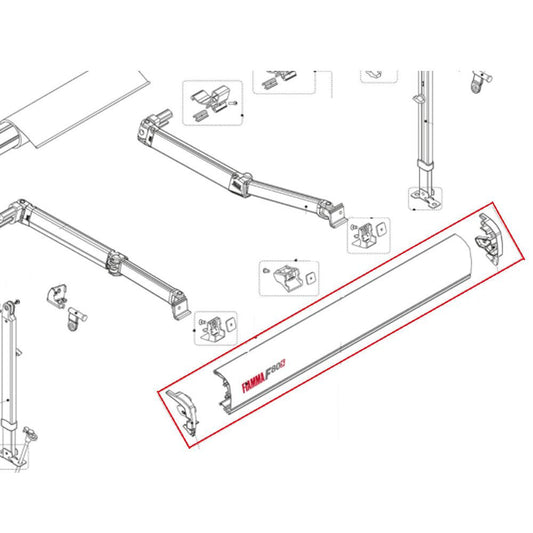 Fiamma F80S Lead Rail met Eindkappen 290 Deep Black