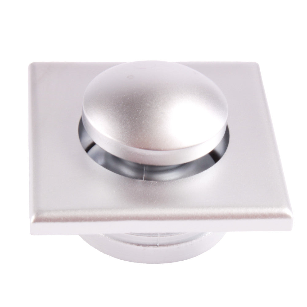 Mini Knop+Ring Vierkant Pushlock Nikkel Mat