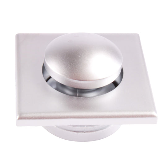 Mini Knop+Ring Vierkant Pushlock Nikkel Mat