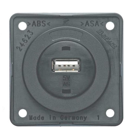 Berker Contactdoos 1x USB Lader 12V Inbouw Grijs Mat