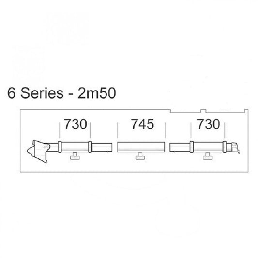 Thule clamping profile 6 series 2,50 LH