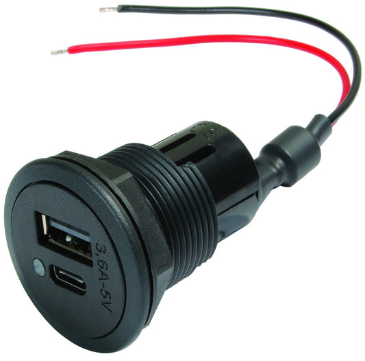 Power USB 3600mA + USB C/A Inbouwdoos