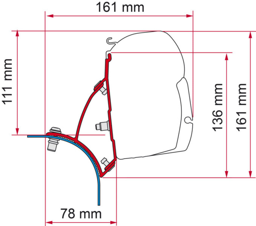 Fiamma Kit VW T5/T6 Lift Roof Deep Black F45