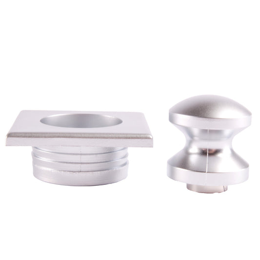 Mini Knop+Ring Vierkant Pushlock Nikkel Mat