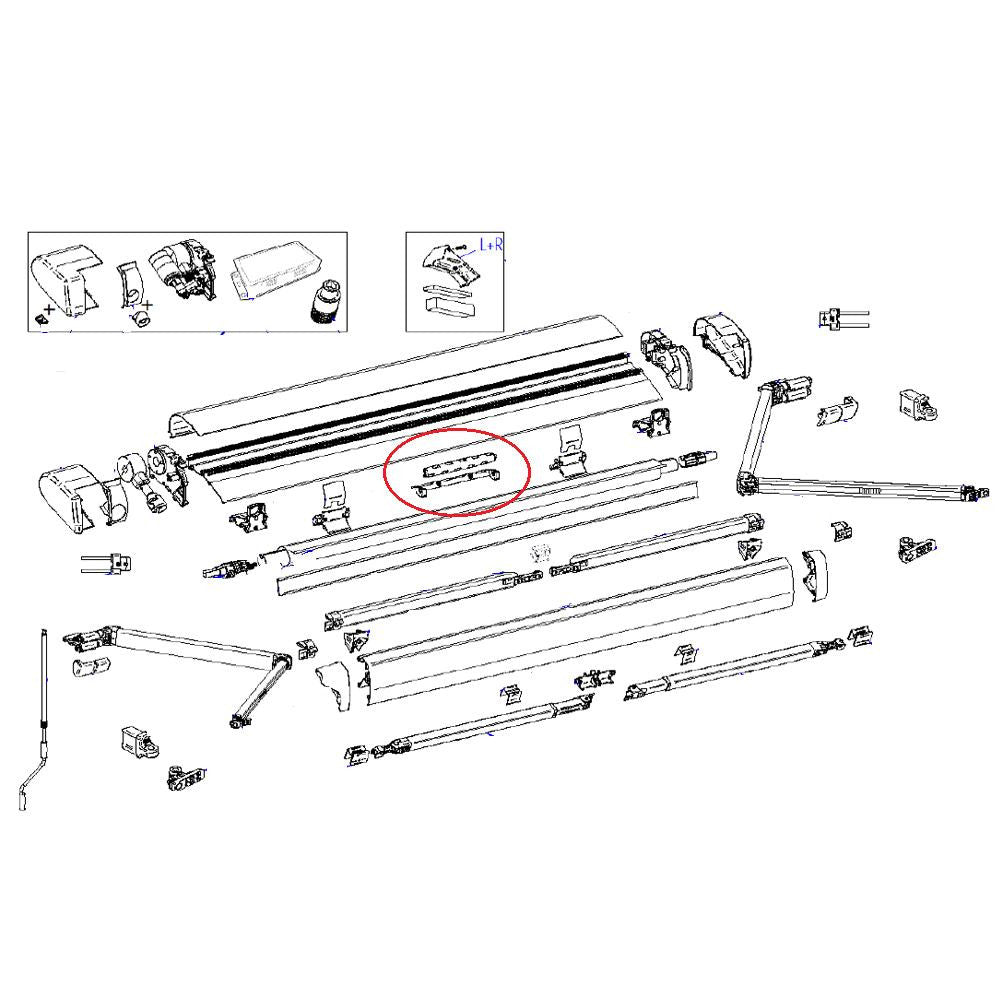 Thule 6300 Center Support Roller Tube