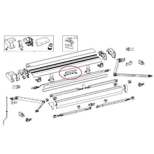 Thule 6300 Center Support Roller Tube