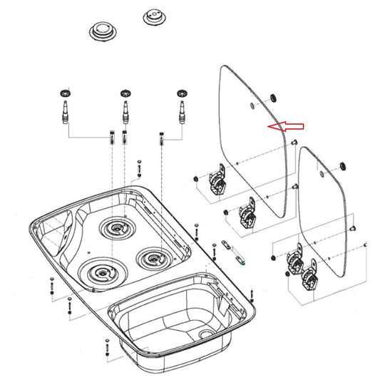 Dometic Glasdeksel Kookdeel MO 7123