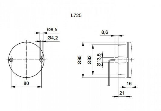 Jokon Knipperlicht/Achterlicht LED 725 Rond Rood/Wit