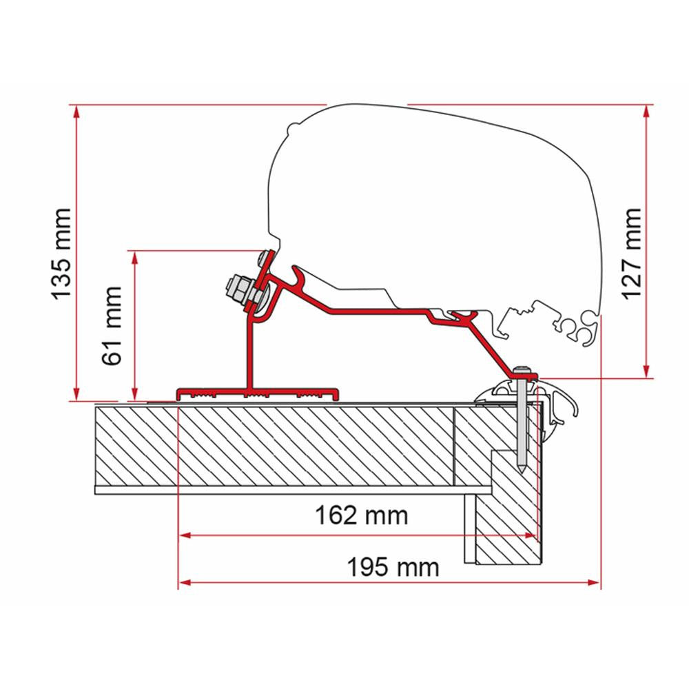 Fiamma Caravan Roof Adapter 550 F65/F80