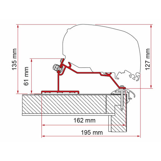 Fiamma Caravan Roof Adapter 550 F65/F80