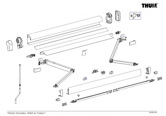 Thule Support Arm Oval 4900 3.50/4.50
