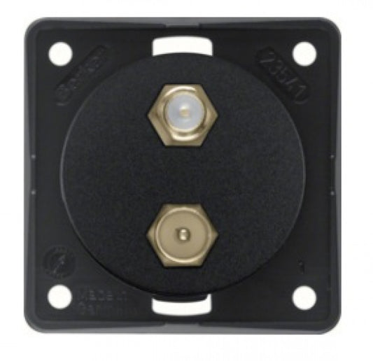 Berker Contactdoos TV + SAT Inbouw Zwart Mat