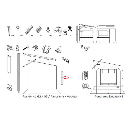 Thule Residence G3 Connecting Profile Zwart 1m
