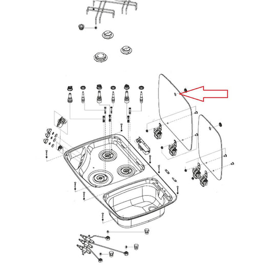 Dometic MO7123 Glasdeksel Komfoor gedeelte