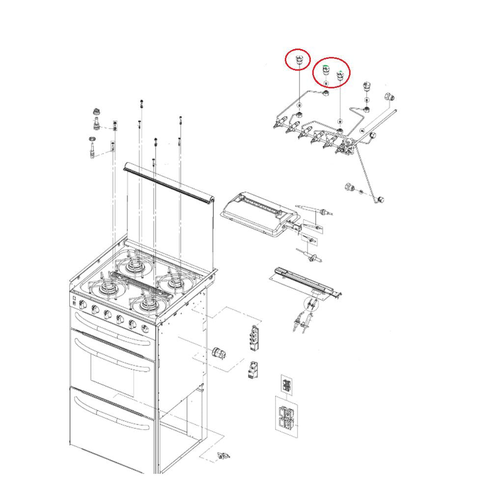 Dometic kookplaat PI8000 Sproeier